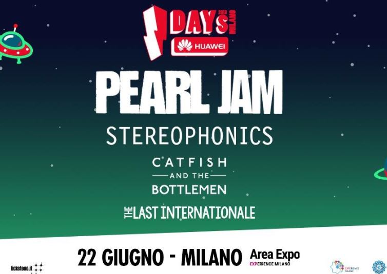 I-Days 2018: svelata la line up della giornata dei Pearl Jam