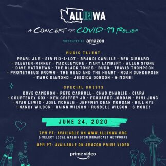 Pearl Jam stasera al benefit All In WA: A Concert for COVID Relief
