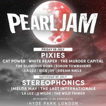 Pearl Jam announce opening acts for London shows