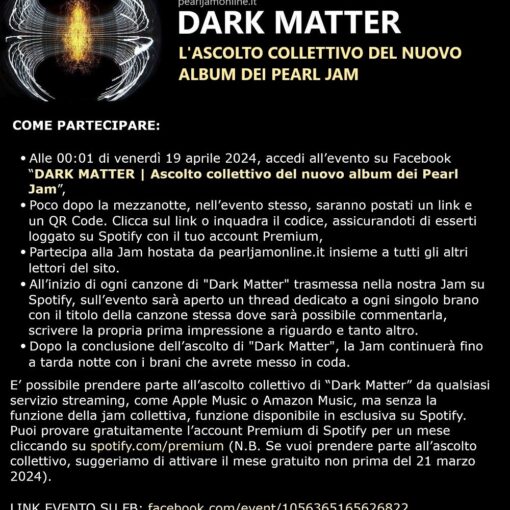 Dark Matter, l’ascolto collettivo del nuovo album dei Pearl Jam
