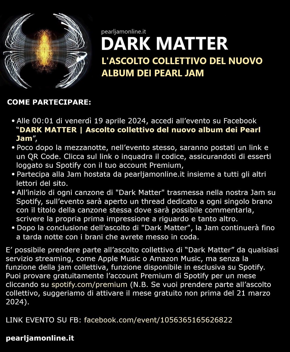 Dark Matter, l’ascolto collettivo del nuovo album dei Pearl Jam